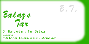 balazs tar business card